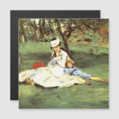 De familie Monet in hun tuin Edouard Manet (Voorkant / Achterkant)