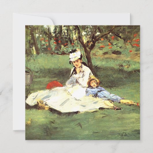 De familie Monet in hun tuin Edouard Manet (Voorkant)