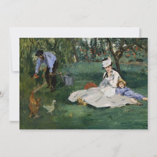 De familie Monet in hun tuin | Édouard Manet (Voorkant)