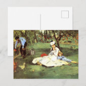 De familie Monet in hun tuin Edouard Manet Briefkaart (Voorkant / Achterkant)