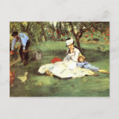 De familie Monet in hun tuin Edouard Manet Briefkaart (Voorkant)
