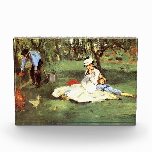 De familie Monet in hun tuin Edouard Manet Fotoblokken (Voorkant)