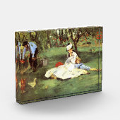 De familie Monet in hun tuin Edouard Manet Fotoblokken (Links)