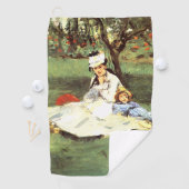De familie Monet in hun tuin Edouard Manet Golfhanddoek (Insitu)