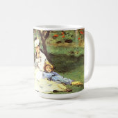 De familie Monet in hun tuin Edouard Manet Koffiemok (Voorkant rechts)