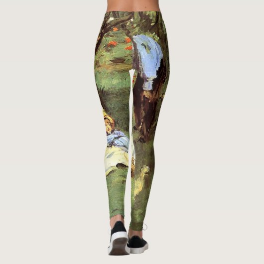 De familie Monet in hun tuin Edouard Manet Leggings (Achterkant)