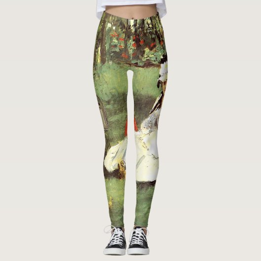 De familie Monet in hun tuin Edouard Manet Leggings (Voorkant)