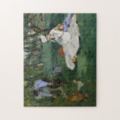 De familie Monet in hun tuin | Édouard Manet Legpuzzel (Verticaal)