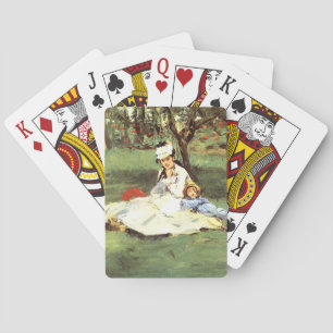 De familie Monet in hun tuin Edouard Manet Pokerkaarten
