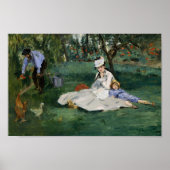 De familie Monet in hun tuin | Édouard Manet Poster (Voorkant)