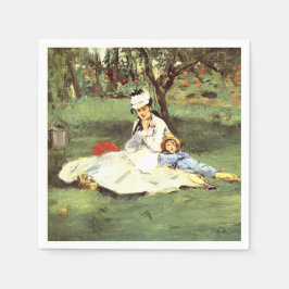 De familie Monet in hun tuin Edouard Manet Servet