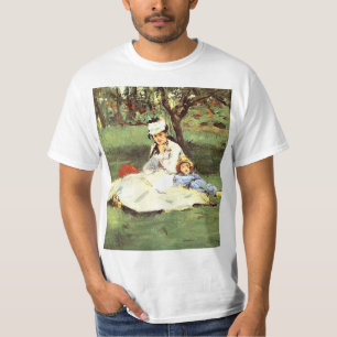 De familie Monet in hun tuin Edouard Manet T-shirt