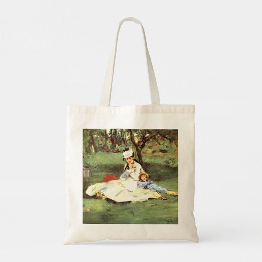 De familie Monet in hun tuin Edouard Manet Tote Bag (Achterkant)