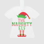 De familie Naughty Elf komt overeen met Kerstmis Ornament (achterkant)