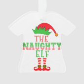 De familie Naughty Elf komt overeen met Kerstmis Ornament (voorkant)