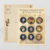 De familie Niccolò III d'Este Briefkaart (Voorkant / Achterkant)