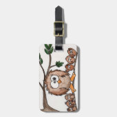 De familie Owl Bagagelabel (Voorkant verticaal)