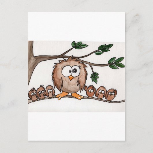 De familie Owl Briefkaart (Voorkant)