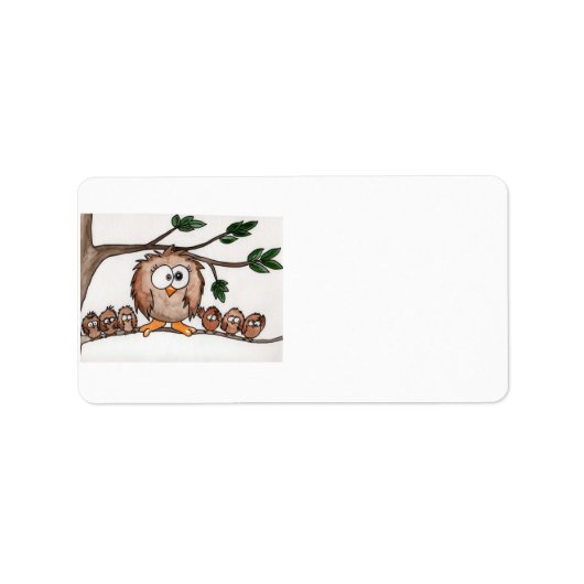 De familie Owl Etiket (Voorkant)