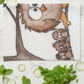 De familie Owl Theedoek (Gevouwen)