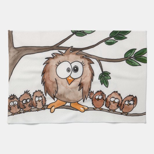 De familie Owl Theedoek (Horizontaal)