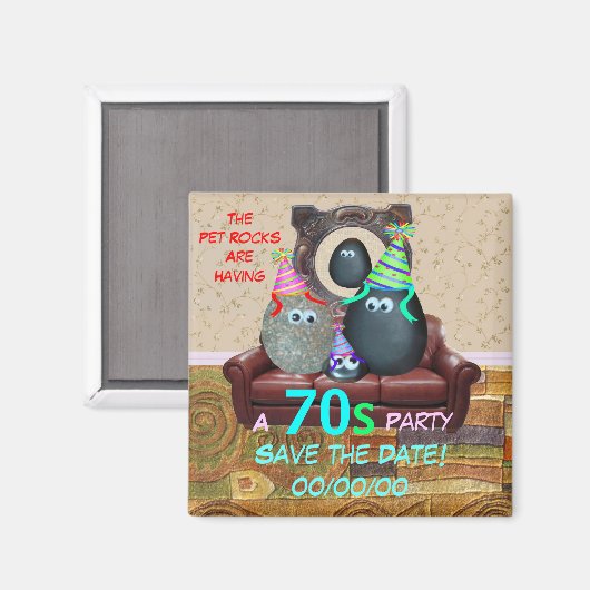 De familie Pet Rock Magneet (Voorkant / Achterkant)