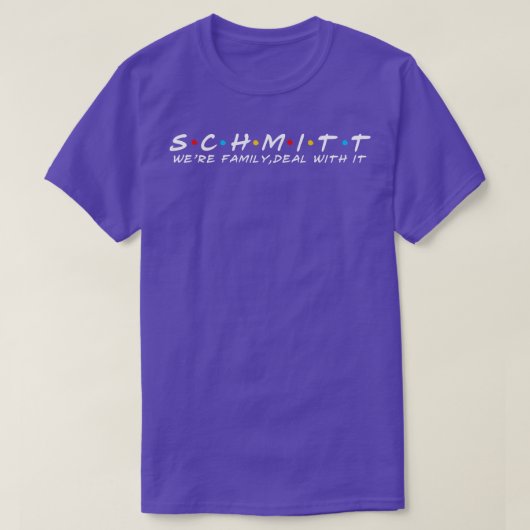 De familie Schmitt Achternaam Schmitt Laatste na T-shirt (Design voorkant)
