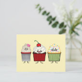 De familie van Cupcake het berijpen bestrooit Briefkaart (Staand voorkant)