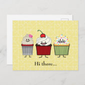 De familie van Cupcake het berijpen bestrooit hea Briefkaart (Voorkant / Achterkant)