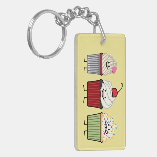 De familie van Cupcake het berijpen bestrooit hea Sleutelhanger (Voorkant Links)