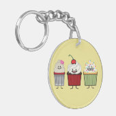 De familie van Cupcake het berijpen bestrooit hea Sleutelhanger (Voorkant Links)