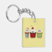 De familie van Cupcake het berijpen bestrooit hea Sleutelhanger (Voorkant Links)