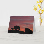 De familie van de bizon kaart (Gele Bloem)