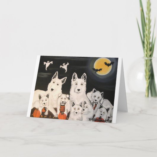 De Familie van de Hond van Halloween Kaart (Voorkant)