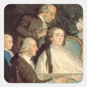 De familie van de Infante Don Luis de Borbon 2 Vierkante Sticker