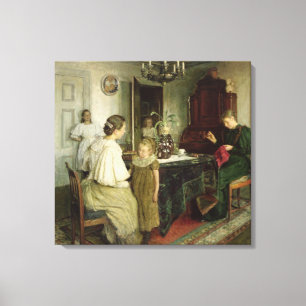 De familie van de kunstenaar, 1895 canvas afdruk