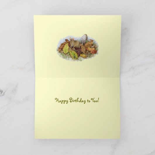 De Familie van de muis in de Bladeren - Gelukkige Kaart (Binnen)