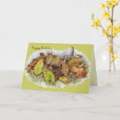 De Familie van de muis in de Bladeren - Gelukkige Kaart (Gele Bloem)