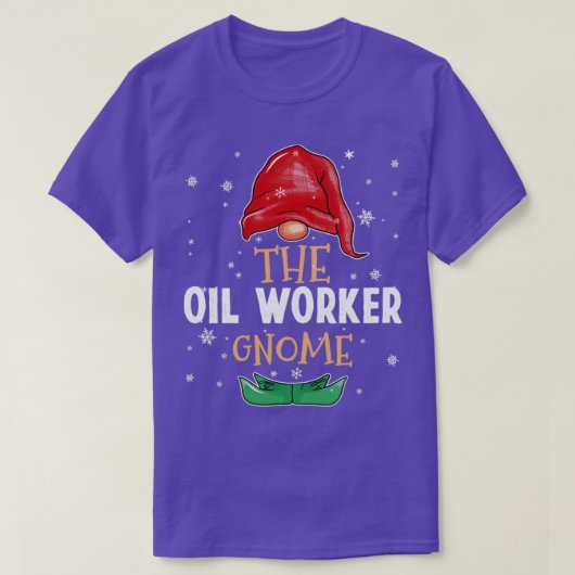 De familie van de oliewerker Gnome die Kerstmis ui T-shirt (Design voorkant)