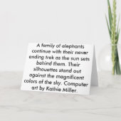 De familie van de olifant kaart (Achterkant)