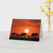 De familie van de olifant kaart (Gele Bloem)