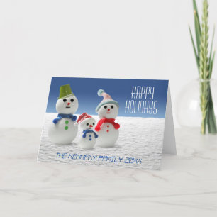 De familie van de Sneeuwman Feestdagen Kaart
