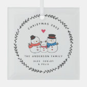 De familie van drie kerstmannen glas ornament (Voorkant)