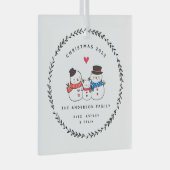 De familie van drie kerstmannen glas ornament (Voorkant Rechts)