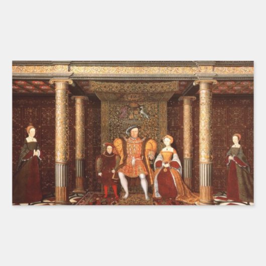 De familie van Hendrik VIII Rechthoekige Sticker (Voorkant)