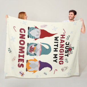 De familie van het kerstgenoom die enkel met gnome fleece deken