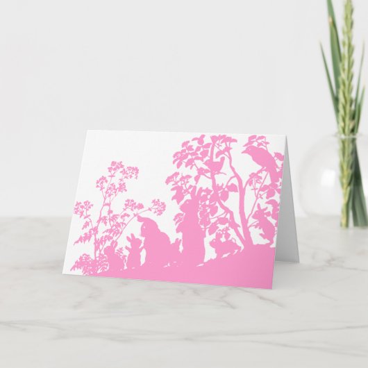 De Familie van het konijntje Feestdagen Kaart (Voorkant)