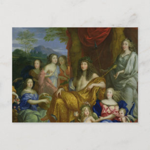 De familie van Louis XIV 1670 Briefkaart