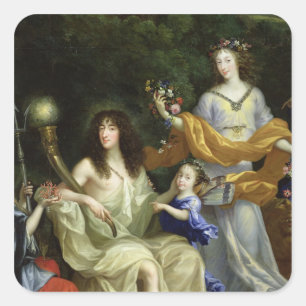 De familie van Louis XIV 1670 Vierkante Sticker