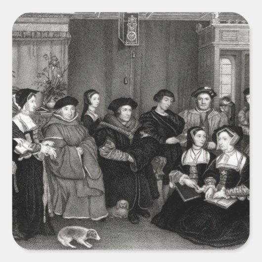 De familie van Thomas More Vierkante Sticker (Voorkant)